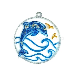 DIY Ocean Theme Pendant Silicone Molds, Resin Casting Molds, for UV Resin, Epoxy Resin Jewelry Making, Dolphin Pattern, 91x82x6mm, Hole: 1.8mm(SIMO-H010-01B)