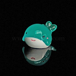 Luminous Resin Sea Animals Display Decoration, Glow in the Dark, Micro Landscape Fish Tank Decoration, Whale, 23x17x12.5mm(DJEW-R007-02G)