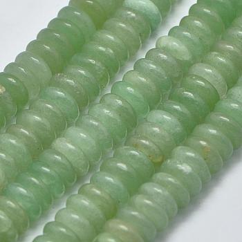 Natural Green Aventurine Heishi Beads Strands, Disc/Flat Round, 8x2.5mm, Hole: 1mm, about 130pcs/strand, 15.35 inch