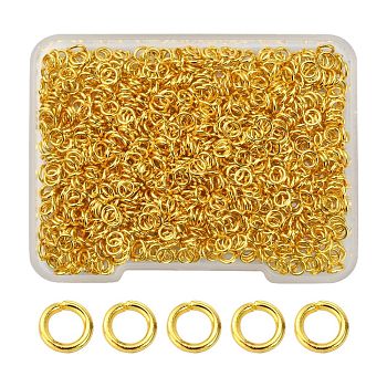Brass Open Jump Rings, Round Ring, Golden, 4x0.7mm, 21 Gauge, Inner Diameter: 2.6mm, about 500pcs/box