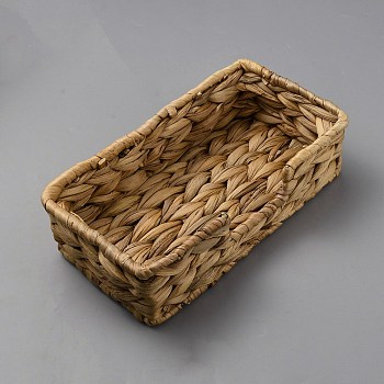 Raffia Woven Tissue Box, Storage Baskets, Rectangle, BurlyWood, 245x132x69mm