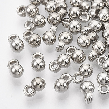 CCB Plastic Charms, Round, Platinum, 6.5x4mm, Hole: 1mm, about 10790pcs/500g