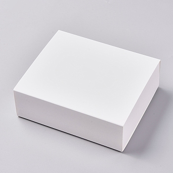 Foldable Paper Drawer Boxes, Sliding Gift Boxes, for Christmas wrappping Gift, Party, Wedding, Rectangle, White, 12.8x11x4.3cm