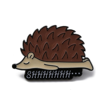 Alloy Enamel Pins, Animal Brooch, for Backpack, Clothes, Hedgehog, 20x29.5x1.5mm