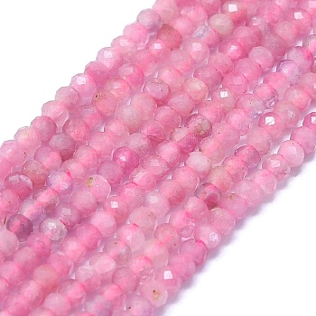 Natural Tourmaline Beads Strands, Faceted, Rondelle, 2~2.5x2mm, Hole: 0.5mm, about 223~226pcs/strand, 14.96~15.16 inch(38~38.5cm)