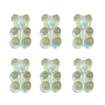 Transparent Acrylic Beads, Bear, Aqua, 17x11mm, Hole: 1.5mm