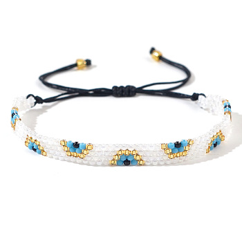 Blue Evil Eye Beaded Handmade Bracelet Jewelry String Bead Wristband