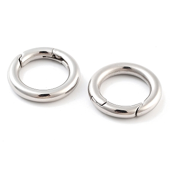 Non-Tarnish 316 Stainless Steel Spring Gate Rings, Rings, Stainless Steel Color, 20x3.5mm