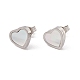 6 Pairs Natural White Shell Heart Stud Earrings(EJEW-G291-02M)-7