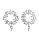серьги-гвоздики из серебра 925 пробы с цирконием(EJEW-B038-16P)-1