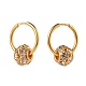 Crystal Rhinestone Rondelle Beaded Huggie Hoop Earrings(EJEW-JE04838)-1