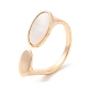 Natural Shell Oval Open Cuff Ring(RJEW-G288-02G)-1