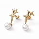 Plastic Imitation Pearl & Star Stud Earrings(EJEW-L282-13G)-1