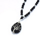 Natural Obsidian Pendant Necklaces(NJEW-P241-C01)-2