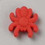 Spider Food Grade Eco-Friendly Silicone Focal Beads, Red, 27x25x9mm, Hole: 2mm(SIL-SZC0005-03D)