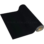 Adhesive Velvet Flocking Liner, for Jewelry Drawer Craft Fabric Peel Stick, Black, 400x0.6mm(OCOR-BC0001-70C)