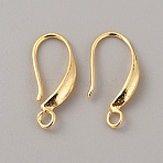 Brass Earring Hooks, with Horizontal Loops, Real 18K Gold Plated, 18x7.5x3mm, Hole: 1.8mm, Pin: 0.9mm(KK-WH0031-44G-02)