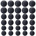 90Pcs 3 Styles Plastic Buttons, Shank Buttons, Mushroom, Black, 15.5~20x9.5~11mm, Hole: 2.5~3mm, 30pcs/style(BUTT-CY0001-10A)