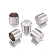 201 Stainless Steel Cord Ends, End Caps, Column, Stainless Steel Color, 7x7mm, Hole: 0.8mm, Inner Diameter: 6mm(STAS-P238-05P-04)