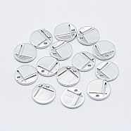 Brass Charms, Long-Lasting Plated, Real Platinum Plated, Nickel Free, Flat Round, 10x1mm, Hole: 1.5mm(KK-G331-96P-NF)