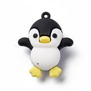 PVC Plastic Cartoon Big Pendants, for DIY Keychain Making, Penguin Pattern, 50x51.5x24mm, Hole: 2.5mm(X-PVC-G003-01C)