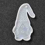 Easter Theme DIY Pendant Statue Silicone Mold, Portrait Sculpture Resin Casting Molds, for UV Resin, Epoxy Resin Jewelry Making, Dwarfs, White, 76x45x6mm, Hole: 2.5mm(DIY-F093-03)