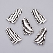 Alloy Links connectors, Lead Free & Cadmium Free & Nickel Free, Trapezoid, Antique Silver, 40mm long, 20mm wide, 2.5mm thick, hole: 1.5mm(X-EA11872Y-NF)
