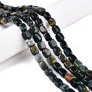 Natural Indian Agate Beads Strands, Cuboid, 7.5~13x6.5~12.5x6~11.5mm, Hole: 1.2mm, about 33pcs/strand, 13.98~15.6''(35.5~39cm)(G-T138-108)