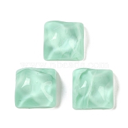 Translucent Epoxy Resin Decoden Cabochons, Water Ripple Square, Aquamarine, 14.5x14.5x8mm(CRES-S367-20D)