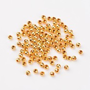 Iron Spacer Beads, Round, Golden, 3mm in diameter, 3mm thick, Hole: 1.2mm(E006-G)