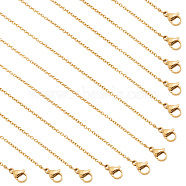 20Pcs Ion Plating(IP) 304 Stainless Steel Cable Chain Necklaces Set, for Beadable Necklace Making, Golden, 19.69 inch(500mm)(MAK-NB0001-24)