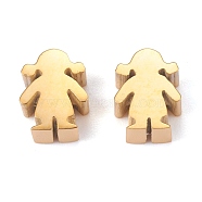 Ion Plating(IP) 304 Stainless Steel Beads, Girl, Golden, 9x7x3.5mm, Hole: 1.8mm(STAS-F261-02G)