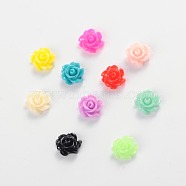 Resin Cabochons, Flower, Mixed Color, 7x3mm(X-CRES-B3462-M)