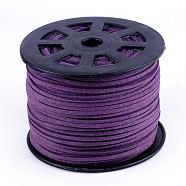 Faux Suede Cords, Faux Suede Lace, Medium Purple, 1/8 inch(3mm)x1.5mm, about 100yards/roll(91.44m/roll), 300 feet/roll(LW-S028-44)