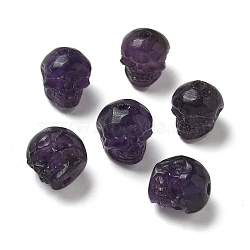 Natural Amethyst Beads, Skull, 9~9.5x8~8.5x9~9.5mm, Hole: 1.4mm(G-K387-02C)