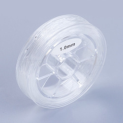 Runde japanische elastische Kristallschnur, elastischer Perlenfaden, für Stretcharmbandherstellung, Transparent, 1 mm, ca. 10.93 Yard (10m)/Rolle(EW-G008-01-1mm)