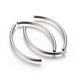 304 Stainless Steel Tube Beads, Stainless Steel Color, 50x3mm, Hole: 1.8mm(STAS-G192-19P)