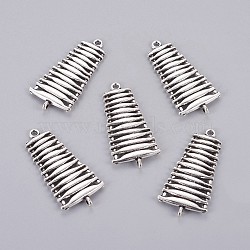 Alloy Links connectors, Lead Free & Cadmium Free & Nickel Free, Trapezoid, Antique Silver, 40mm long, 20mm wide, 2.5mm thick, hole: 1.5mm(X-EA11872Y-NF)