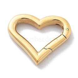 304 Stainless Steel Spring Ring Clasps, Heart, Real 18K Gold Plated, 17x19.5x3mm(STAS-R130-61G)