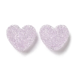 Resin Beads, with Rhinestone, Drusy Heart, Thistle, 17x19x10.5mm, Hole: 1.6mm(RESI-C038-01E)