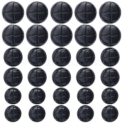 90Pcs 3 Styles Plastic Buttons, Shank Buttons, Mushroom, Black, 15.5~20x9.5~11mm, Hole: 2.5~3mm, 30pcs/style(BUTT-CY0001-10A)