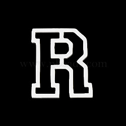 201 Stainless Steel Charms, Laser Cut, Letter, No Hole, Letter.R, 12x10x1mm(STAS-T056-LA716-R)