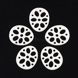 Resin Filigree Joiners Links, Imitation Food, Lotus Root Slices, Seashell Color, 29.5x24.5x3.5mm(RESI-T039-034A)