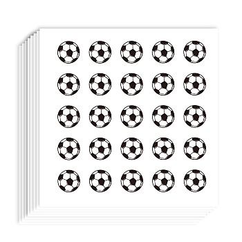 Self-Adhesive Paper Decorative Stickers, for Party, Decorative Presents Sealing, Football, 90x90mm, 25 patterns/pc