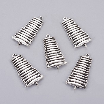 Alloy Links connectors, Lead Free & Cadmium Free & Nickel Free, Trapezoid, Antique Silver, 40mm long, 20mm wide, 2.5mm thick, hole: 1.5mm