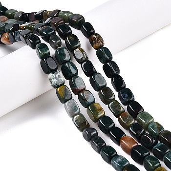 Natural Indian Agate Beads Strands, Cuboid, 7.5~13x6.5~12.5x6~11.5mm, Hole: 1.2mm, about 33pcs/strand, 13.98~15.6''(35.5~39cm)