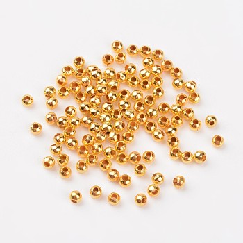 Iron Spacer Beads, Round, Golden, 3mm in diameter, 3mm thick, Hole: 1.2mm