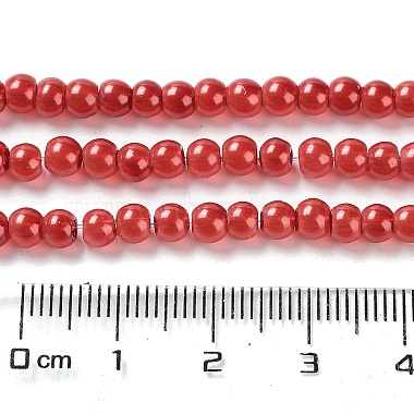 Baking Painted Pearlized Glass Pearl Round Bead Strands(HY-XCP0001-13A)-5