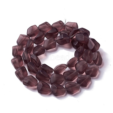 Transparent Frosted Glass Beads Strands(FGLA-S001-02A)-2