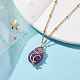 Natural Amethyst with Brass Pendant Necklaces(NJEW-JN04679-02)-2